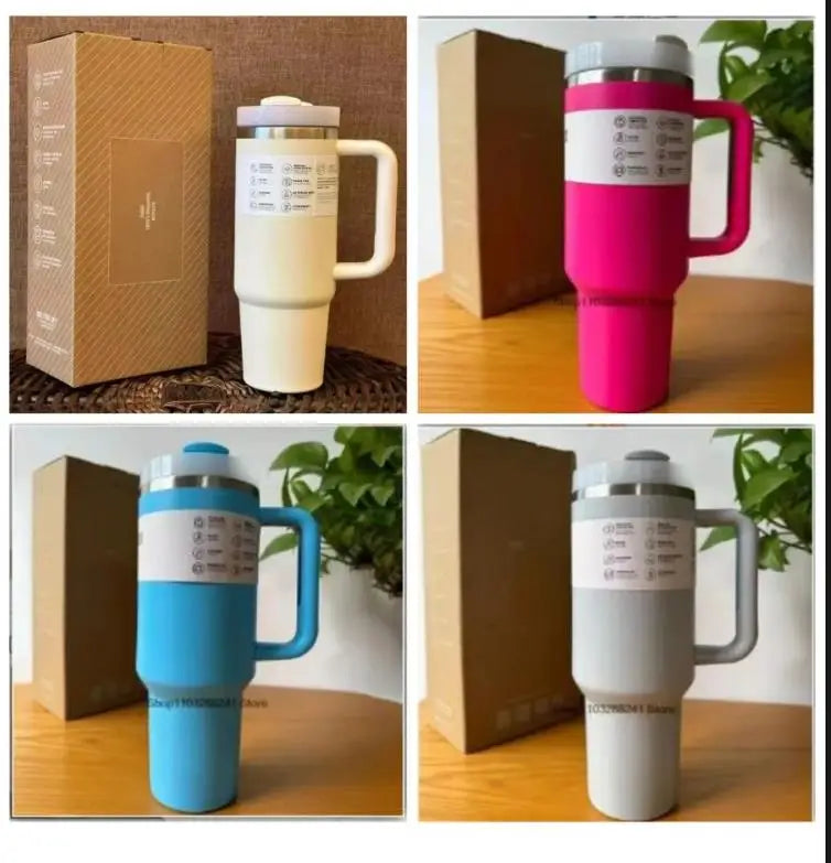 2025New Arrivals Thermal Coffee Cup with Straw Stainless Steel Vacuum Insulated Tumbler 40oz Thermal Iced Travel Cup for Outdoor