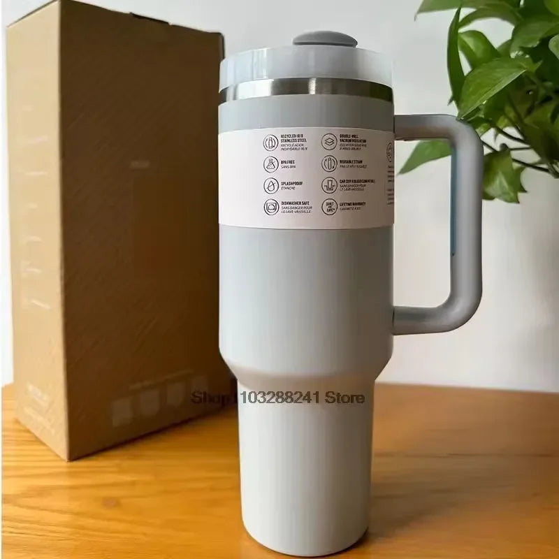 2025New Arrivals Thermal Coffee Cup with Straw Stainless Steel Vacuum Insulated Tumbler 40oz Thermal Iced Travel Cup for Outdoor