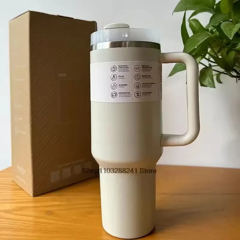 2025New Arrivals Thermal Coffee Cup with Straw Stainless Steel Vacuum Insulated Tumbler 40oz Thermal Iced Travel Cup for Outdoor
