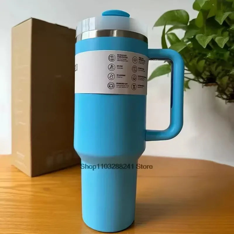 2025New Arrivals Thermal Coffee Cup with Straw Stainless Steel Vacuum Insulated Tumbler 40oz Thermal Iced Travel Cup for Outdoor